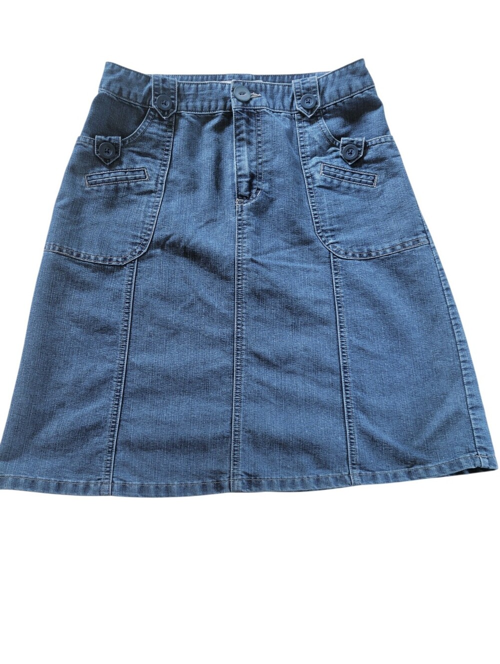 Cherokee Vintage 90s Y2K Medium Wash Denim A-Line Skirt Size 4
